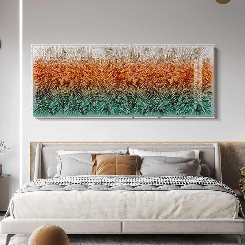 Modern Luxury 3D Leather & Acrylic Wall Art – Handmade Abstract Sofa Background Panel, Living Room & Bedroom Decor, Frameless