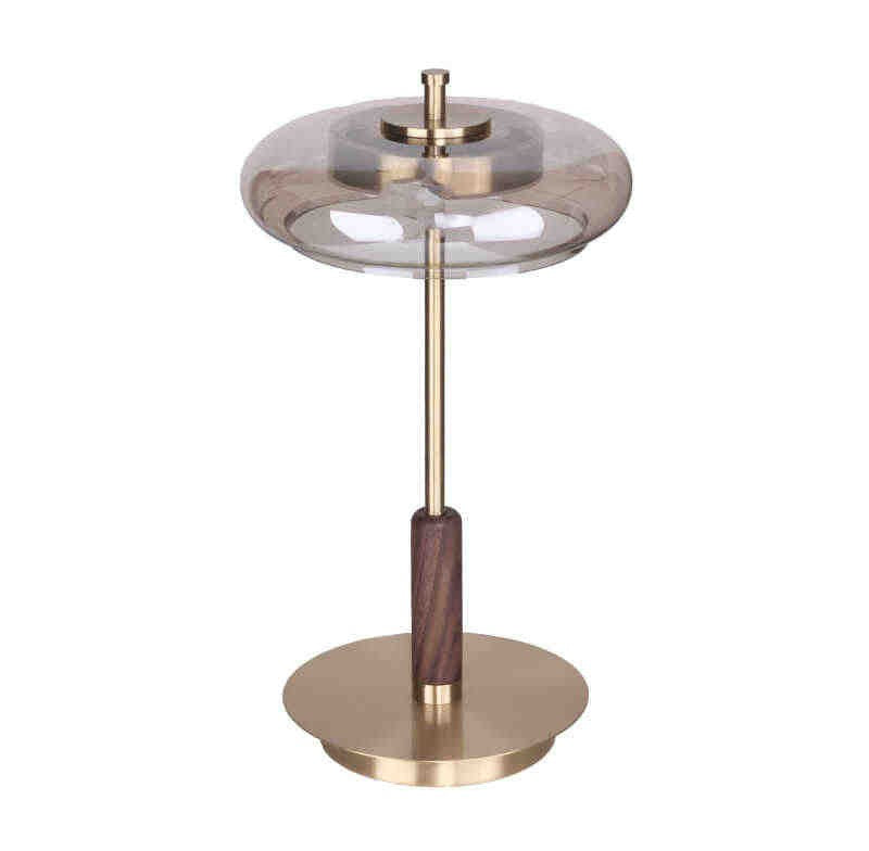 Luxury Minimalist Designer Bedside Table Lamp, Brass & Glass – Modern Warm Light for Bedroom