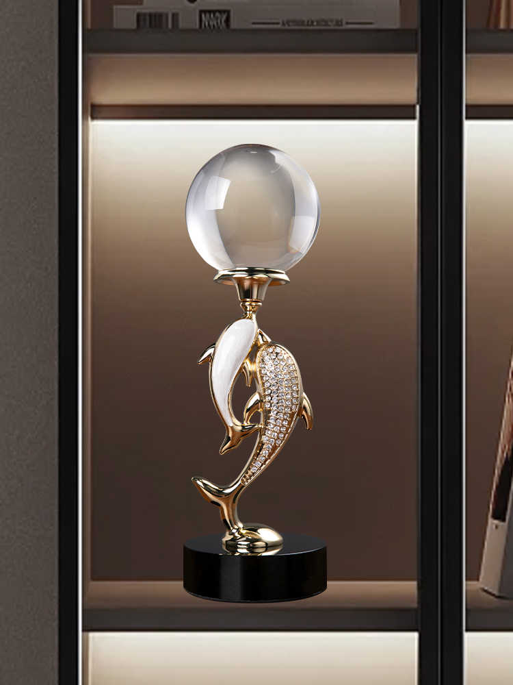 Dolphin Duo Luxury Entryway & Living Room Sculptures – High-End Art Deco Décor Set