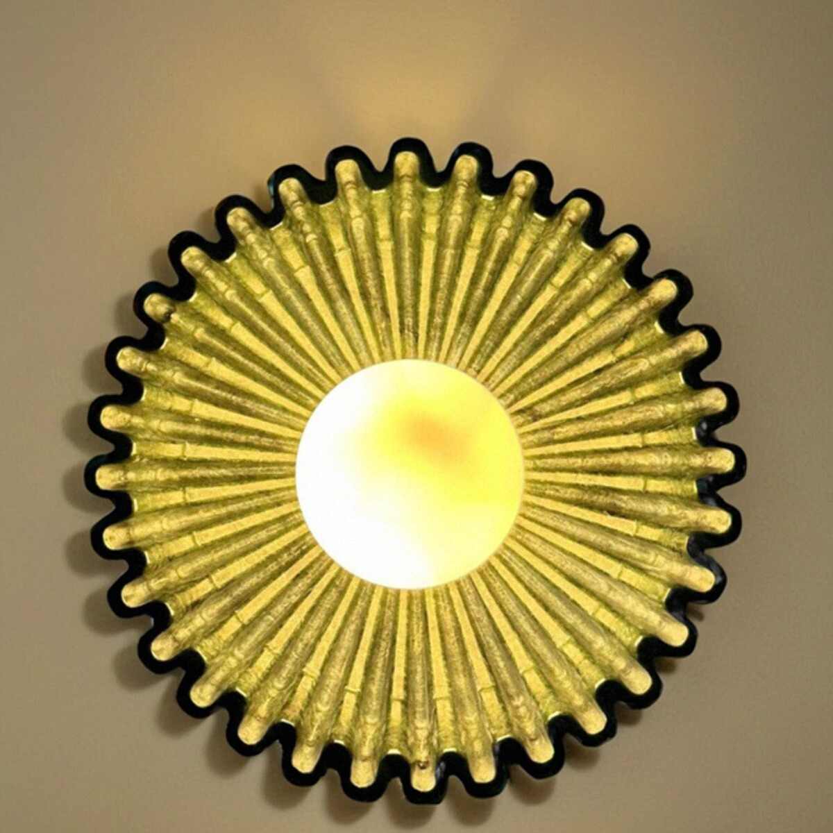 Modern Luxury Ceramic Sculpted Wall Sconce, Artistic Decorative Bedside and Accent Light, Yellow, Designer Living Room or Bedroom Lighting