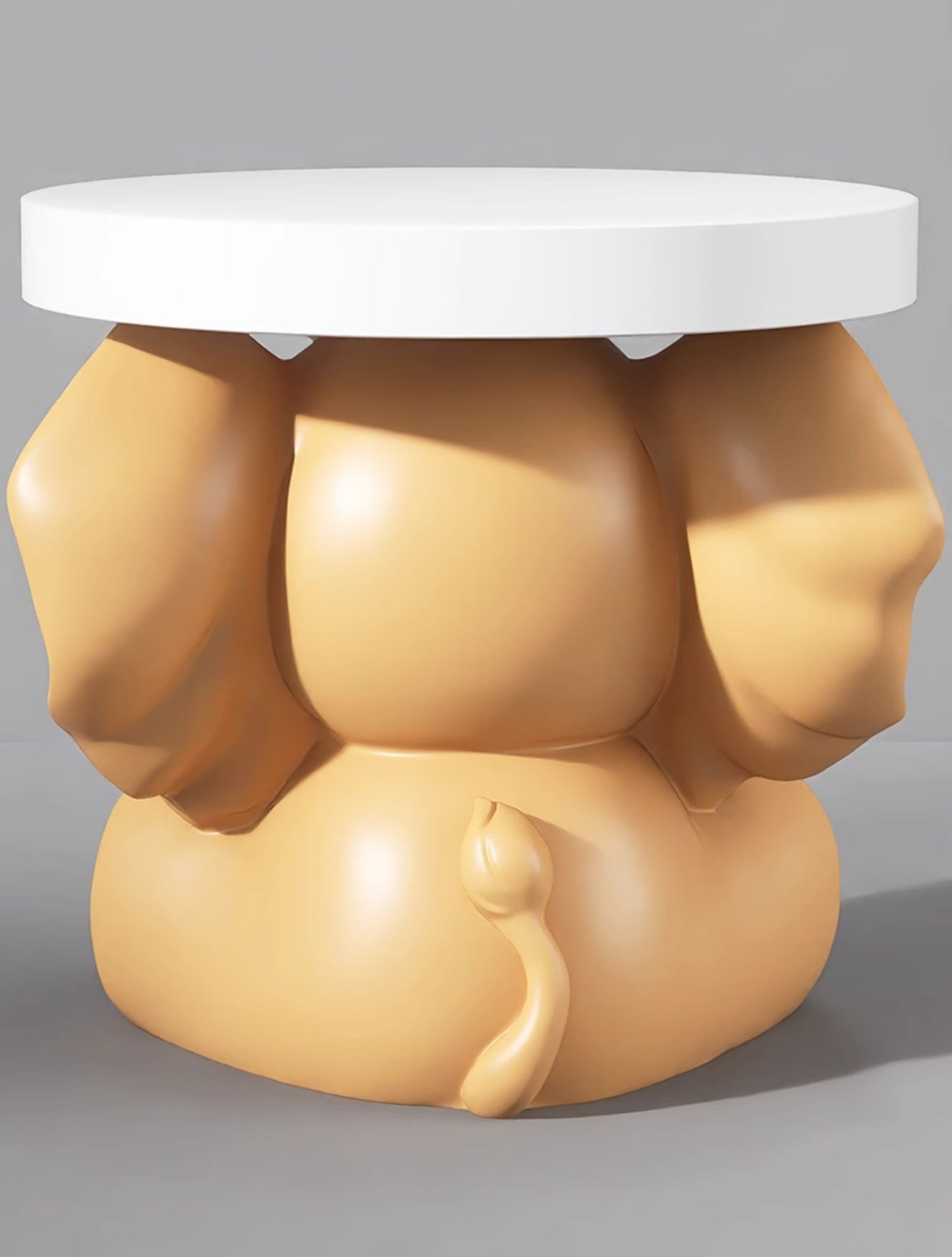 Cute Elephant Floor Stool and Tray Table, Entryway Decorative Shoe Changing Stool, Modern Home Accessory & Housewarming Gift