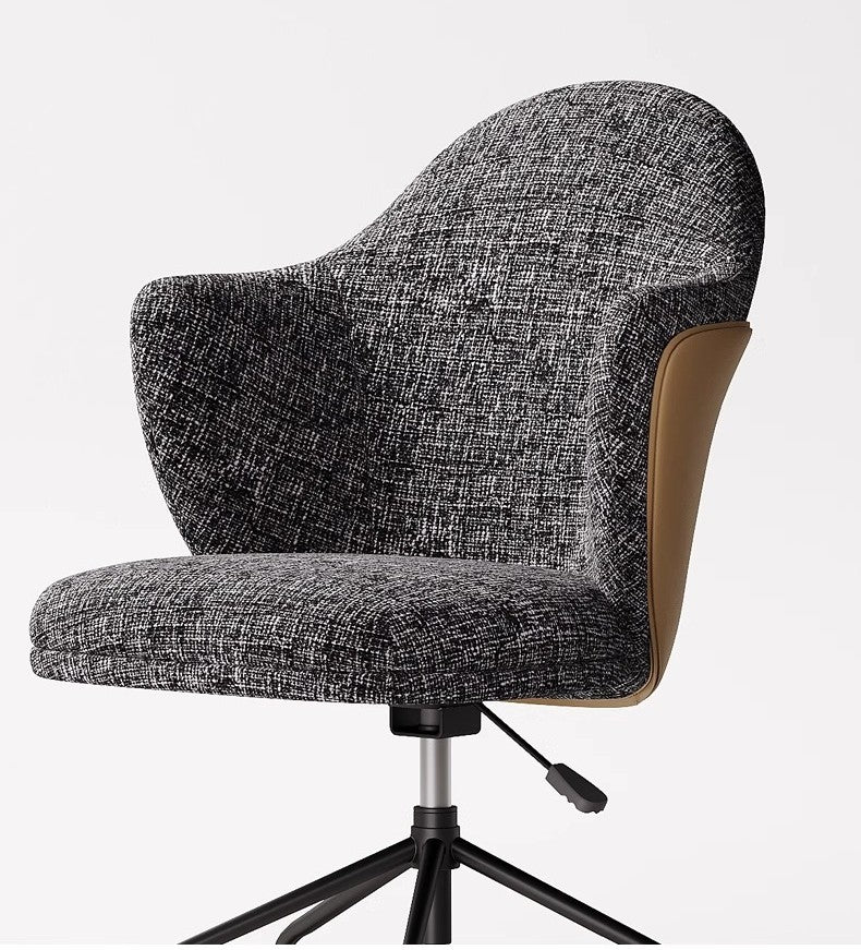 Contemporary Luxury Ergonomic Office Chair – Modern Computer Desk Chair with Mixed Material Design, Adjustable Home Study Furniture