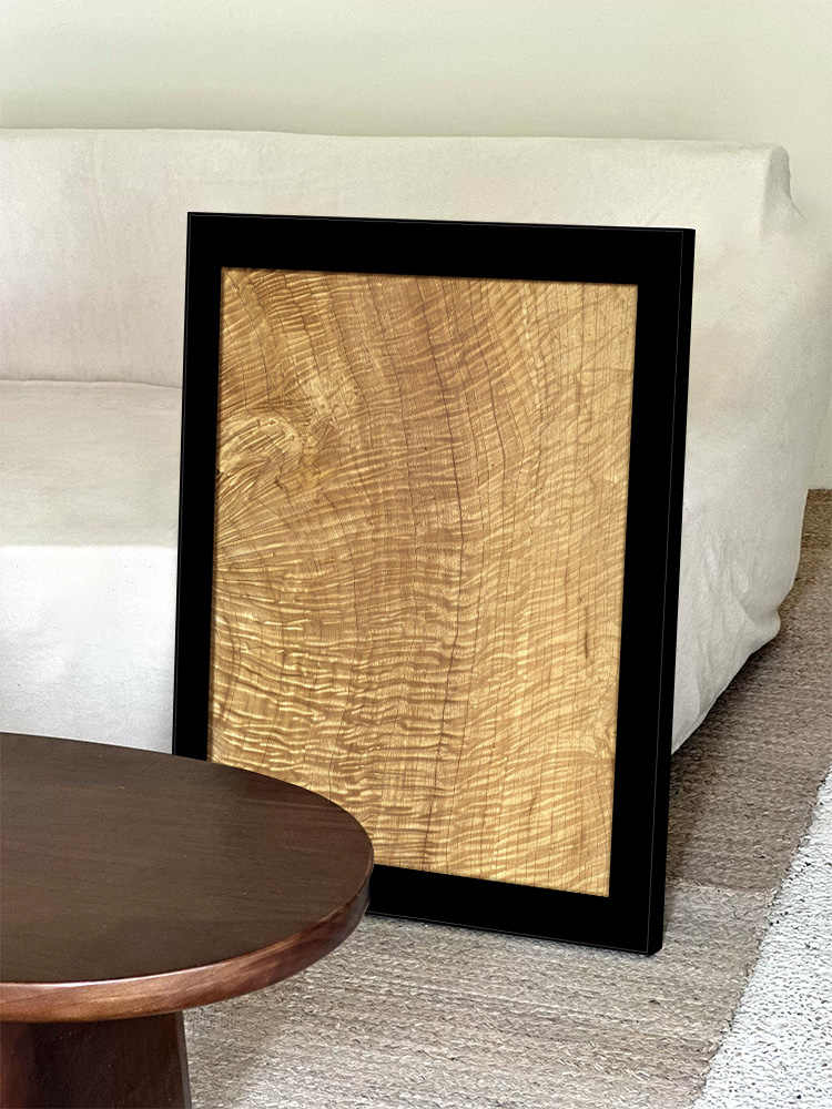 "Golden Phoebe Woodgrain" Vintage-Style Art Print, Silk & Micro-Spray Wall Art for Living Room, Dining Room & Entryway