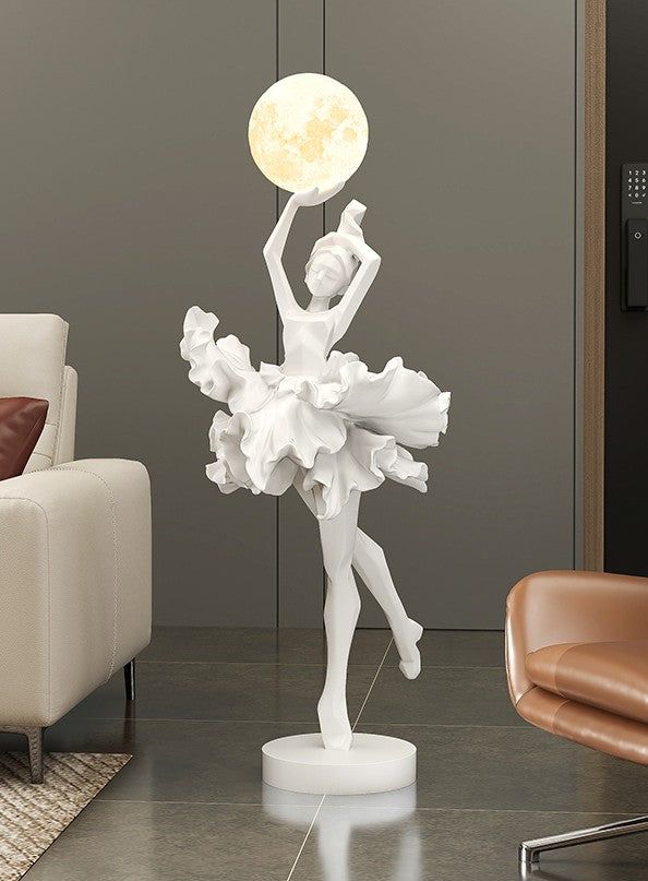 Modern Ballerina Floor Lamp Abstract Sculpture, Artistic Statement Piece for Entryway, Hotel Lobby, or Salon Décor
