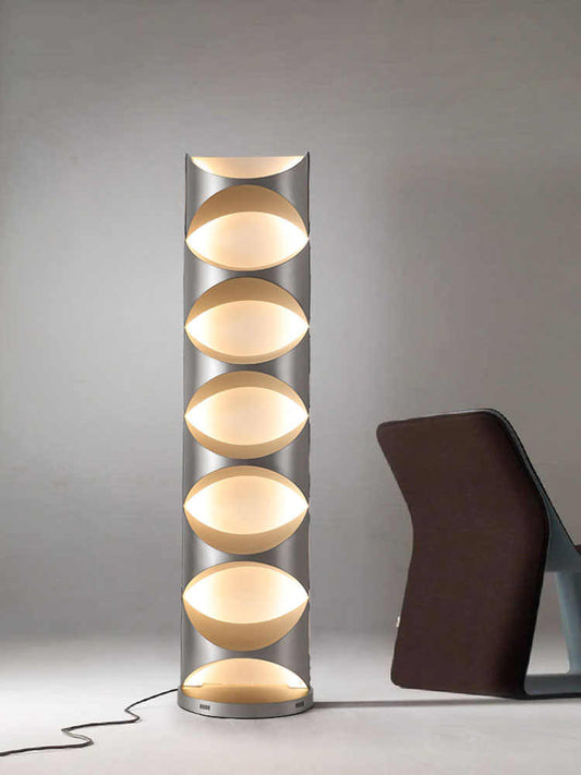 Designer Angel Eyes Floor Lamp, Contemporary Stainless Steel Art Light with Stacked Illuminated Spheres, Luxury Hotel Showroom Display Lighting