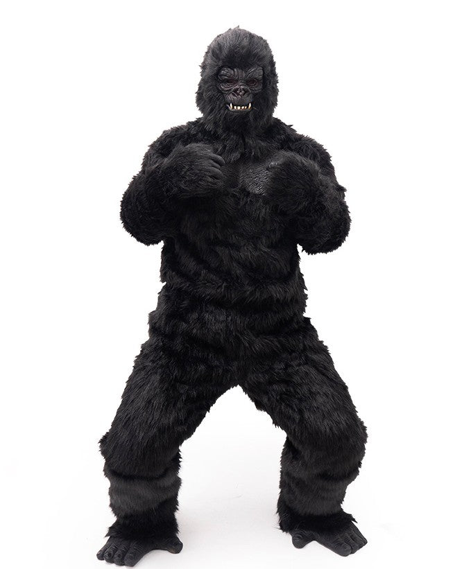 Adult Gorilla King Kong Costume – Plush Black Chimpanzee Suit, Party & Performance Animal Mascot Outfit