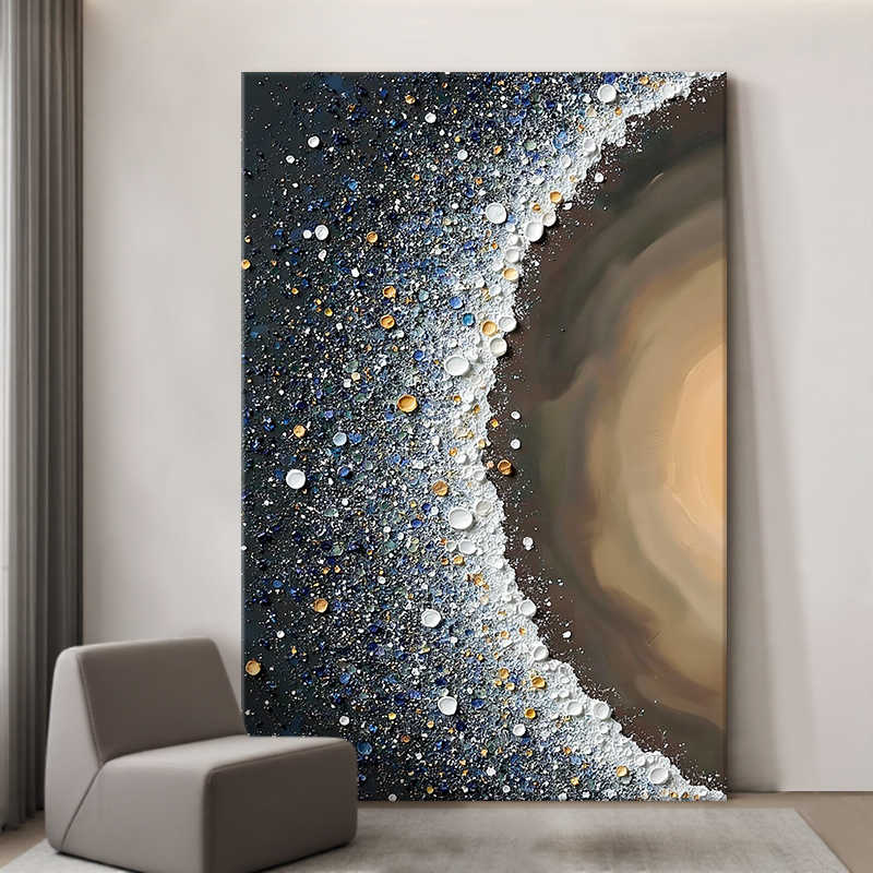 Modern Luxury Abstract 3D Texture Painting, Hand-Painted Oil Canvas for Living Room and Entryway, Unframed Large Statement Art