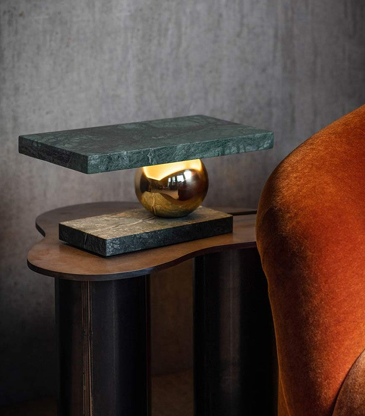 Black Marble Artistic Table Lamp, Postmodern Luxury Ambient Desk Light, Designer Living Room, Bedroom, Villa Accent Lamp