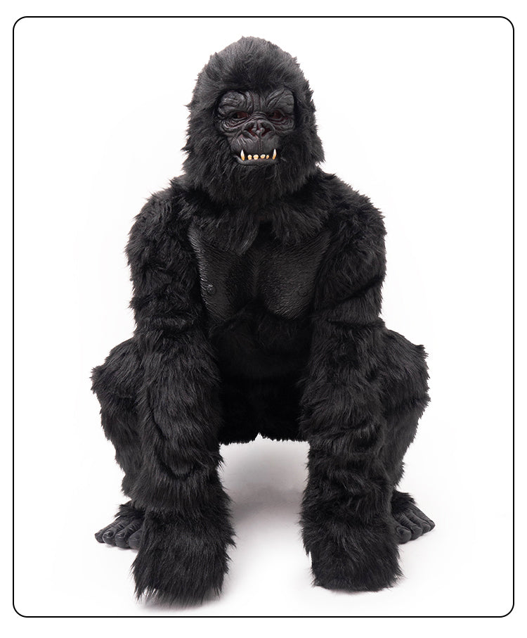 Adult Gorilla King Kong Costume – Plush Black Chimpanzee Suit, Party & Performance Animal Mascot Outfit