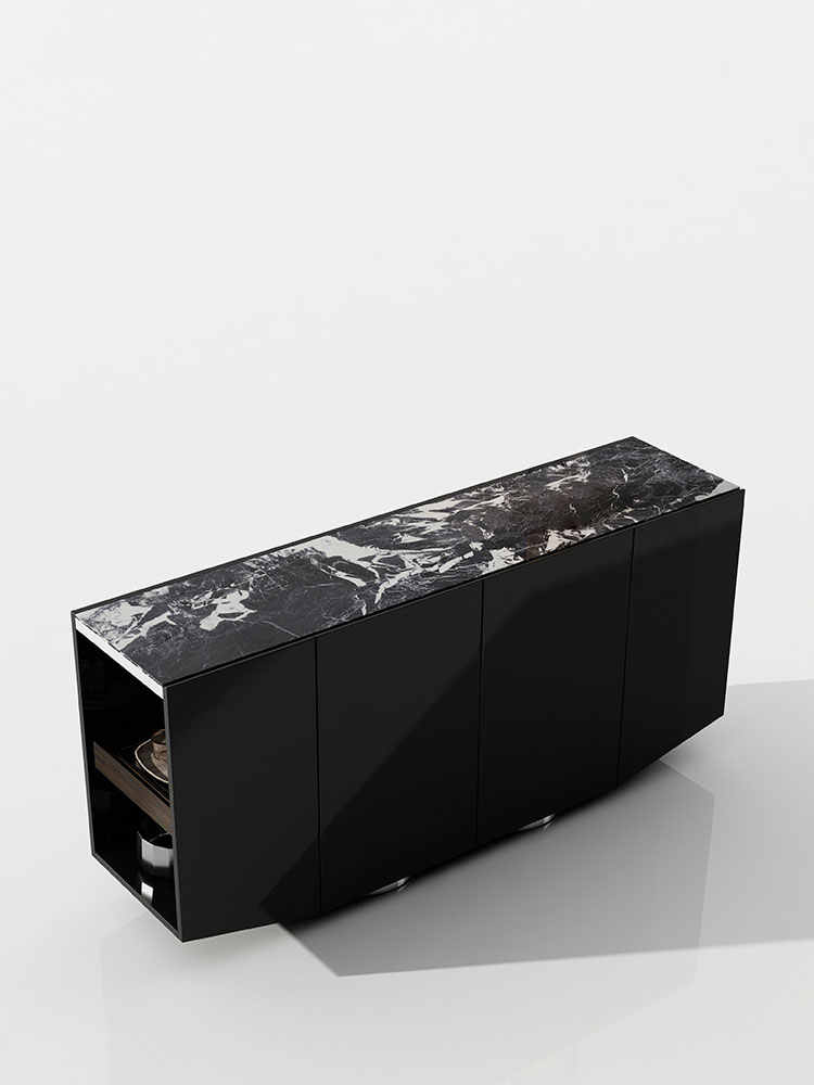 Luxury Modern Minimalist Marble Sideboard – Entrance Console Buffet Cabinet for Villa, Foyer, Living Room Shoe Storage