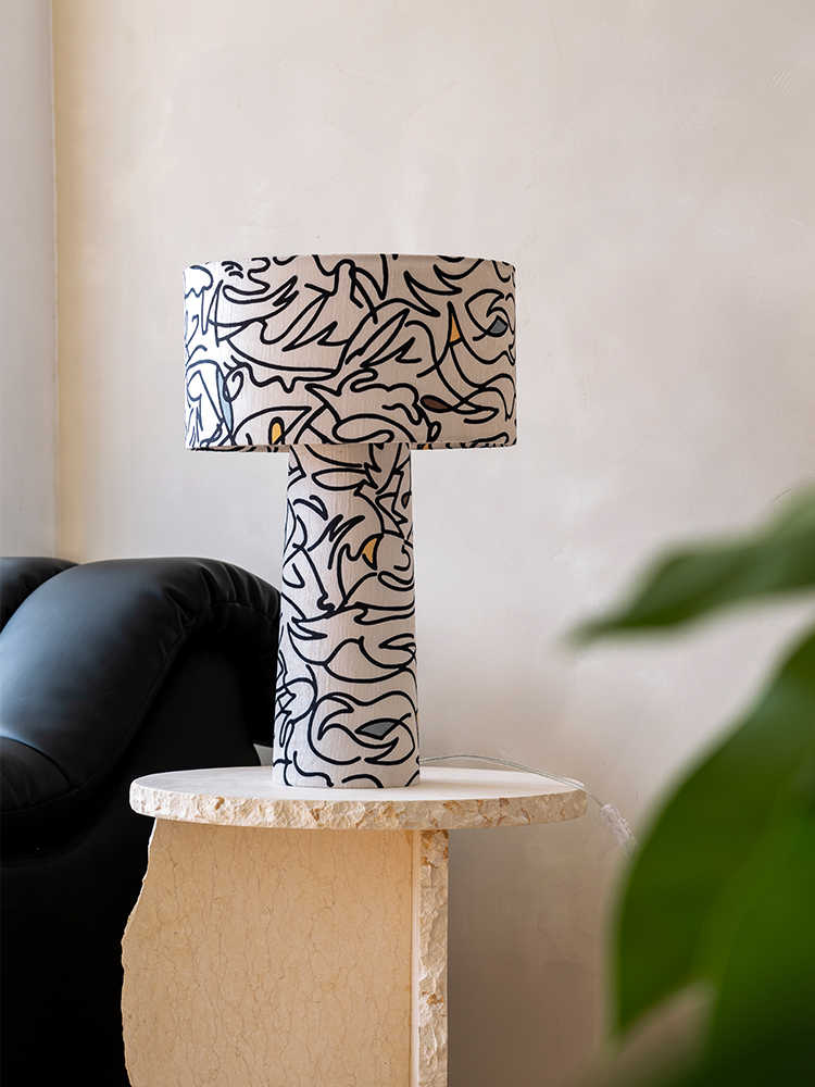 Artistic Designer Pattern Table Lamp, Vintage Luxury—Bedroom, Bedside, or Study Accent Light