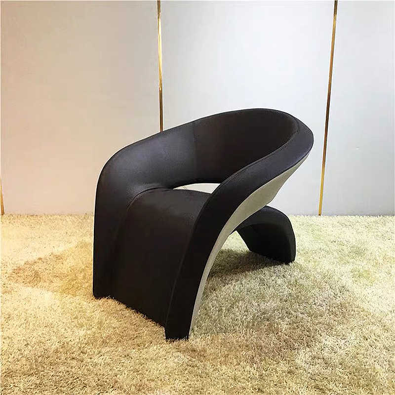 Modern Sculptural Fiberglass Lounge Chair, Creative Designer Soft Armchair for Living Room, Hotel Lobby, Sales Center