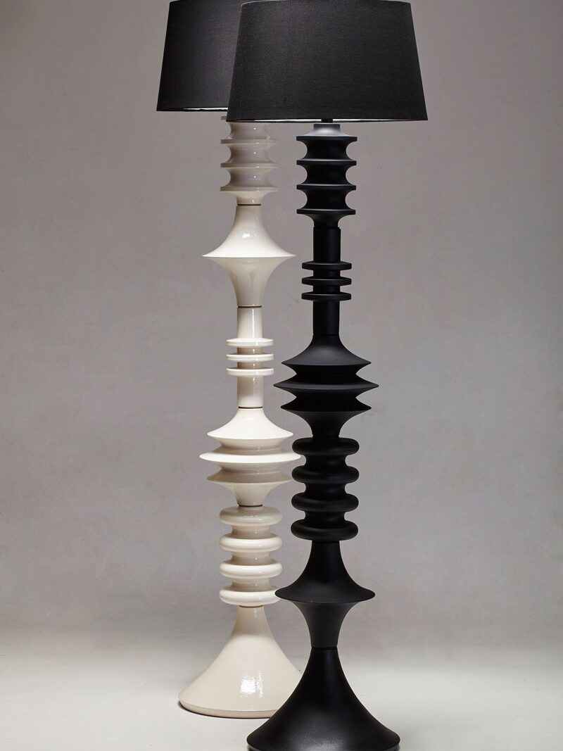 Modern Designer Black Floor Lamp, Creative Sculptural Accent Lighting for Living Room, Bedroom, or Model Home