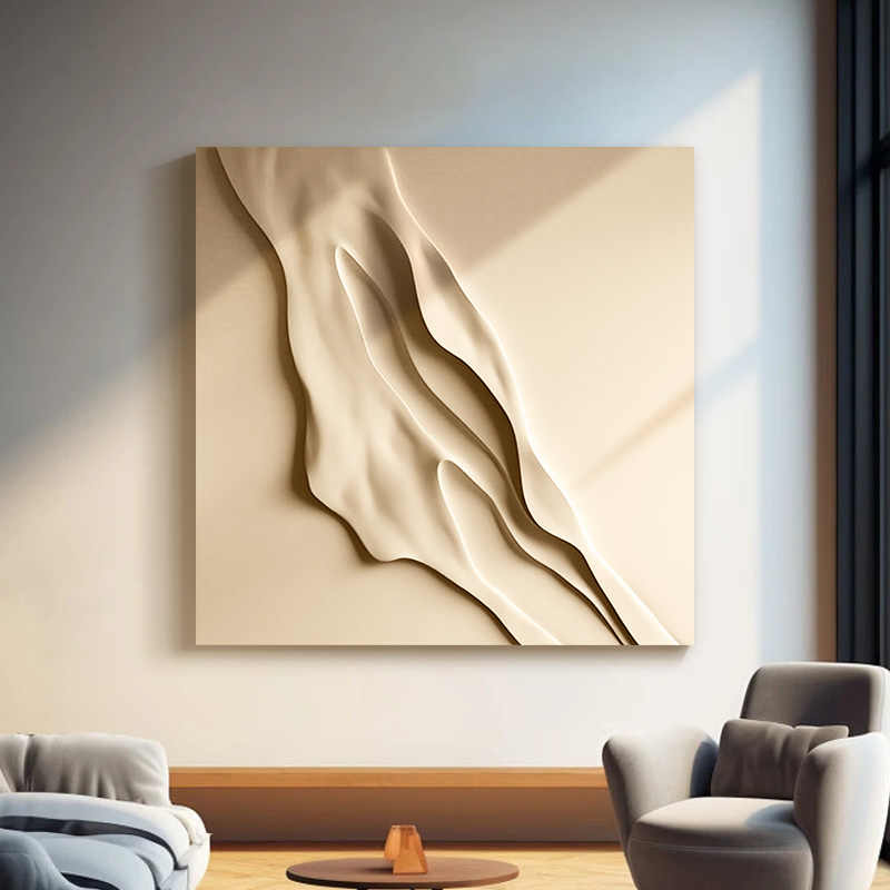 Abstract 3D Sandstone Relief Wall Art, Entryway & Living Room Modern Embossed Handmade Decor