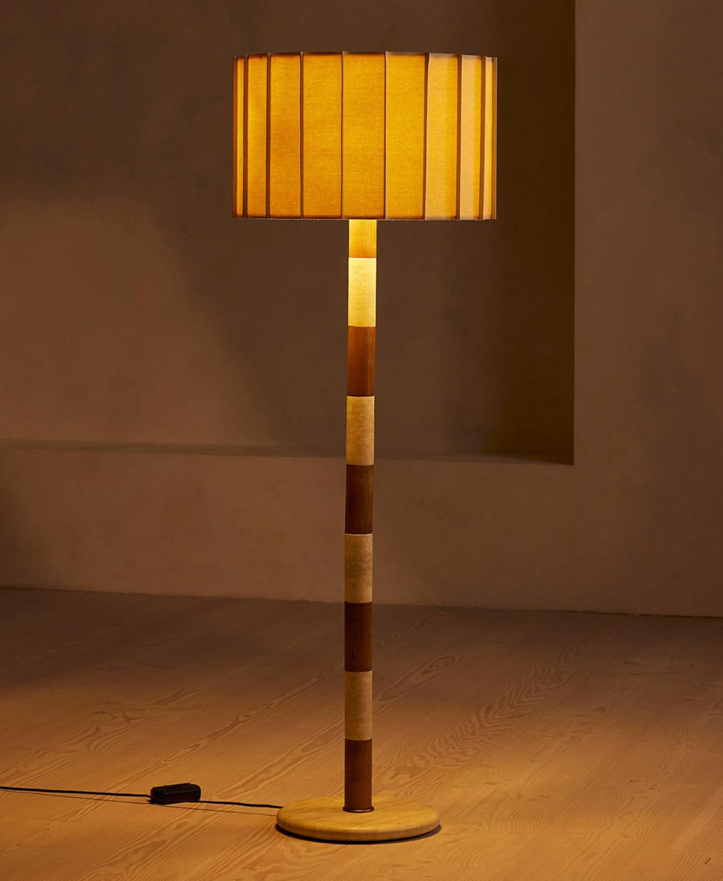 Natural Travertine Floor Lamp, Minimalist Paper Shade Standing Light, Designer Living Room, Bedroom, Study Accent Lamp