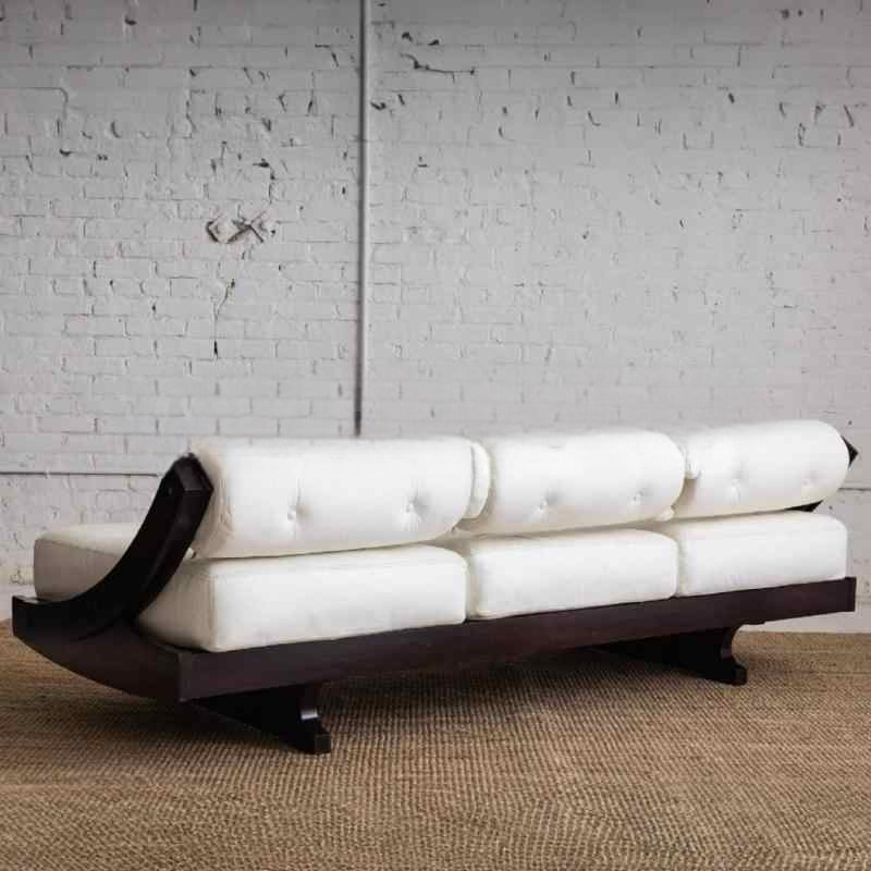 Designer Solid Wood Genuine Leather Sofa, Minimalist Luxury Vintage Lounge Couch, Mid-Century Style