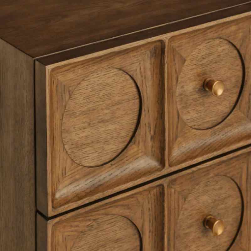 Vintage Oak Bedside Nightstand, Minimalist Modern Solid Wood Drawer Cabinet, Retro Bedside Table – Pre-Assembled