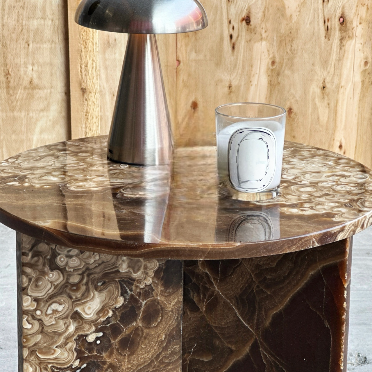 Vintage Creative Solid Marble Side Table – Custom Designer Pedestal Accent Table, Villa & Hotel Luxury