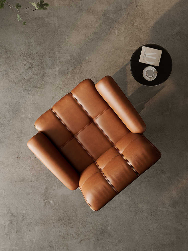 Designer Oil Wax Leather Lounge Chair, Daiki Style, Luxury Single Sofa, High-End Recliner with Wood Veneer, Modern Bedroom & Living Room Accent