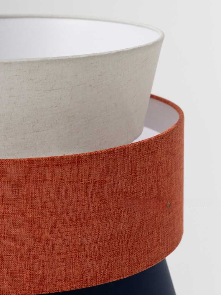 Modern Linen Color Block Floor Lamp, Blue Orange Accent, Adjustable Three-Tone Light for Living Room, Bedroom, Office