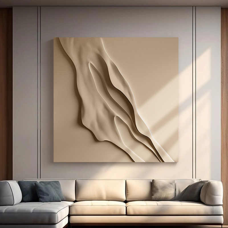 Abstract 3D Sandstone Relief Wall Art, Entryway & Living Room Modern Embossed Handmade Decor