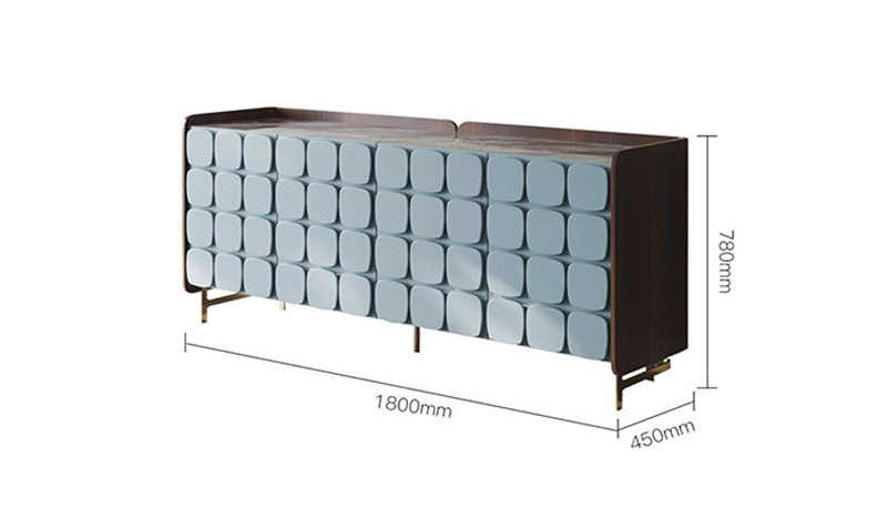 Luxury Designer Four-Door Sideboard Cabinet, Solid Wood Modern Buffet for Living Room & Dining Room