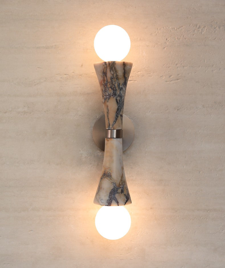 Luxury Marble Wall Sconce, Minimalist Dual Globe Corridor, Entryway, Bedroom, Staircase Lamp