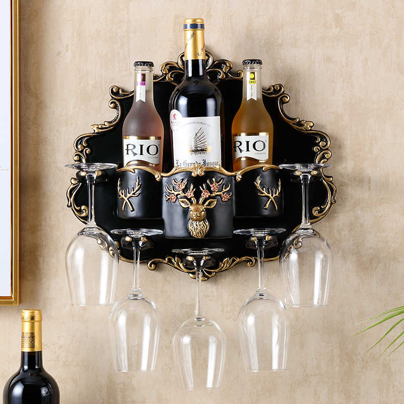 Luxury Multi-Function Peacock Blue Resin Wine Glass Holder, Ornate Crystal Embedded Wine Rack, Decorative High-Stem Glass Stand
