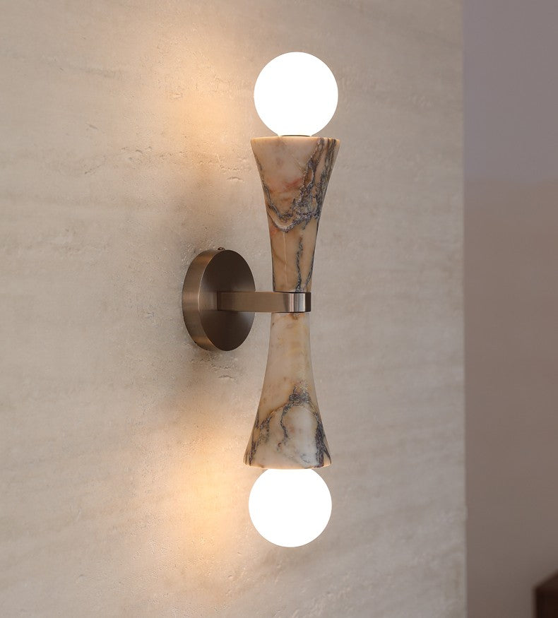 Luxury Marble Wall Sconce, Minimalist Dual Globe Corridor, Entryway, Bedroom, Staircase Lamp