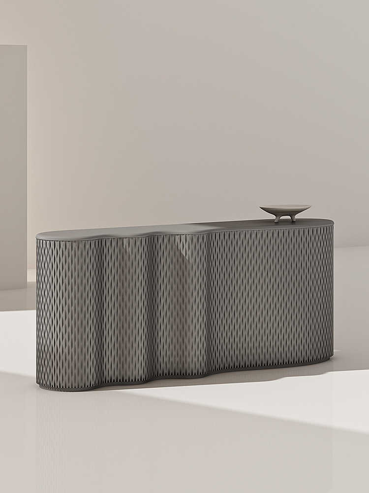 Luxury Infinity Sideboard – Designer Silver Star Ripple Storage Cabinet, Modern Entryway & Dining Room Buffet