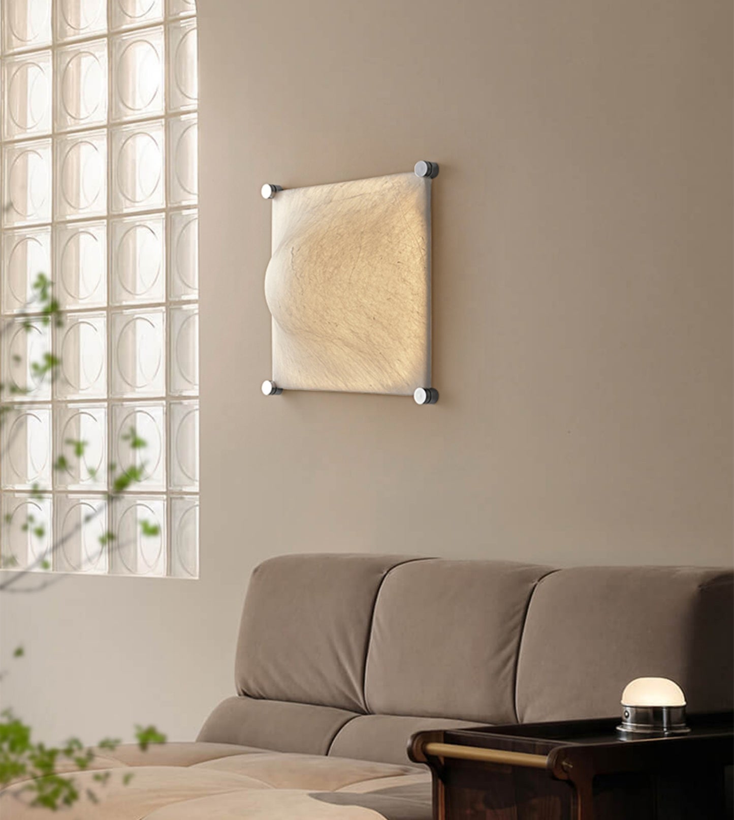 Modern Silk Wall Lamp, Artistic Square Atmosphere Wall Sconce with Real Mulberry Silk Shade, Luxury Living Room, Bedroom, Study Accent Lighting