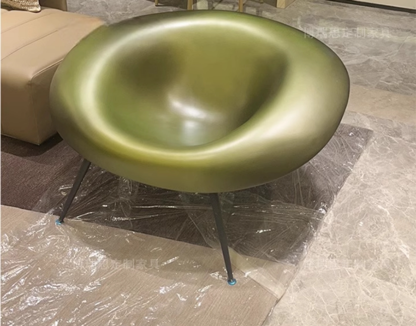 Designer “Nest” Chair, Creative Fiberglass & Electroplated Leisure Armchair for Indoor & Outdoor Use