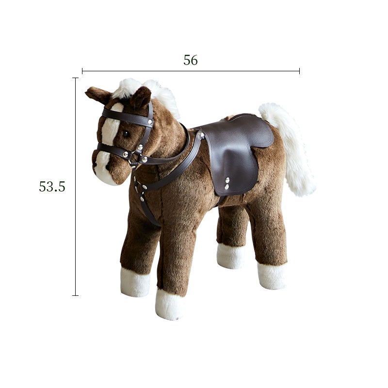 Little Brown Horse Plush Pillow – Novelty Pony Stuffed Animal Doll, Sofa Throw, Cute Home Decor, Housewarming/Birthday Gift