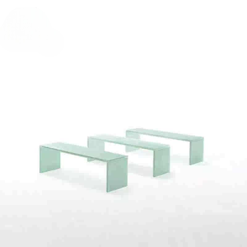 Modern Light Green Acrylic Bench, Custom Luxury Designer Shoe Bench & Bedroom End-of-Bed Seat, Minimalist Small Space Art Bench