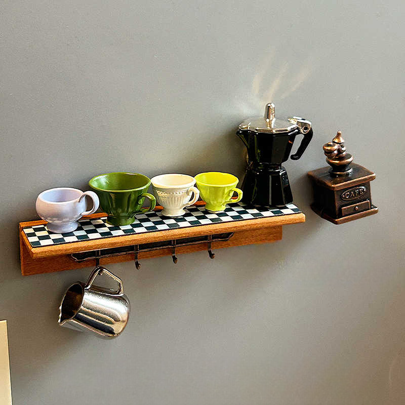 Miniature Kitchen Shelf Refrigerator Magnets, Creative Magnetic Teapot & Coffee Décor Set – Micro Kitchen World Fridge Accessories