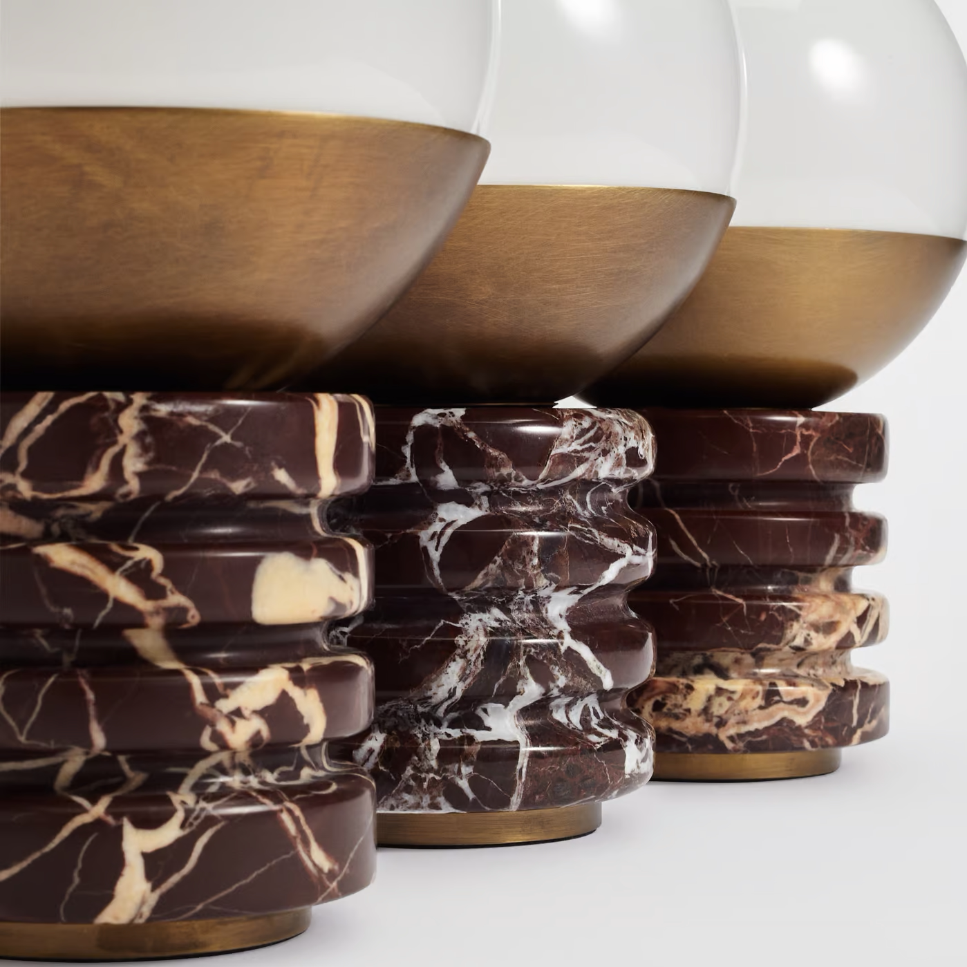 Luxury Table Lamp, Purple Lilac Marble & Glass Globe, Modern Bedroom, Desk, or Hotel Bedside Ambient Light