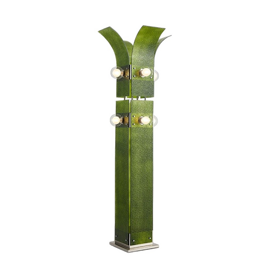 Green Organic Glass Floor Lamp, Modern Minimalist Statement Lighting for Living Room, Bedroom, Office