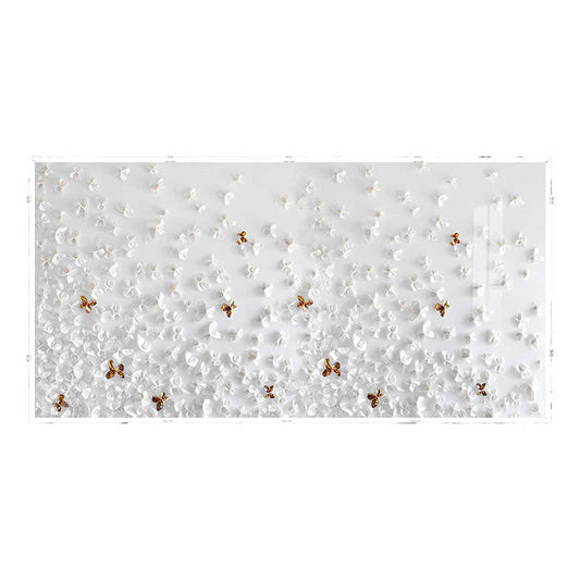 Light Luxury 3D Butterfly Wall Art – Handmade Leather Installation with Acrylic Case, Modern Living Room & Bedroom Decor