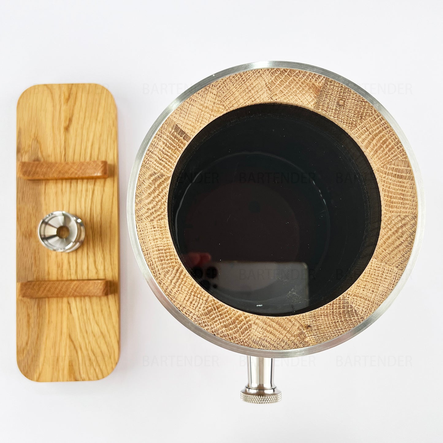 Oak Barrel 3L Whiskey & Cocktail Aging Barrel, Natural Solid Oak Wine Barrel with Metal Rings, Single Pack