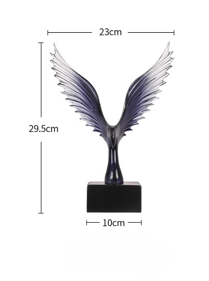 Modern Luxury Decor Duo – Gradient Black Soaring Eagle Glass Statue & Gold Songbird Table Clock Set, Artistic Wine Cabinet and Living Room Centerpieces