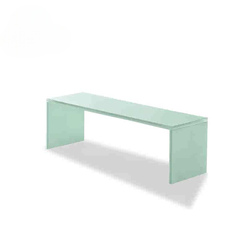 Modern Light Green Acrylic Bench, Custom Luxury Designer Shoe Bench & Bedroom End-of-Bed Seat, Minimalist Small Space Art Bench
