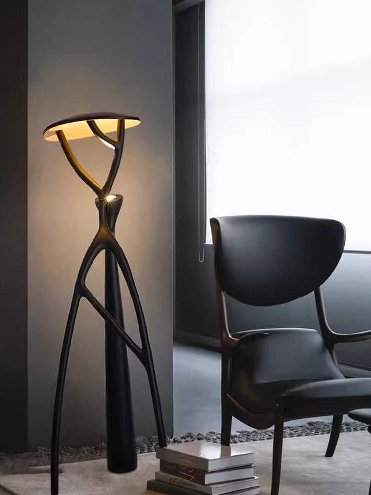 Designer Artistic Resin Sculpture Floor Lamp, Modern Human Branch Form for Hotel Lobby, Showroom, Villa, Living Room