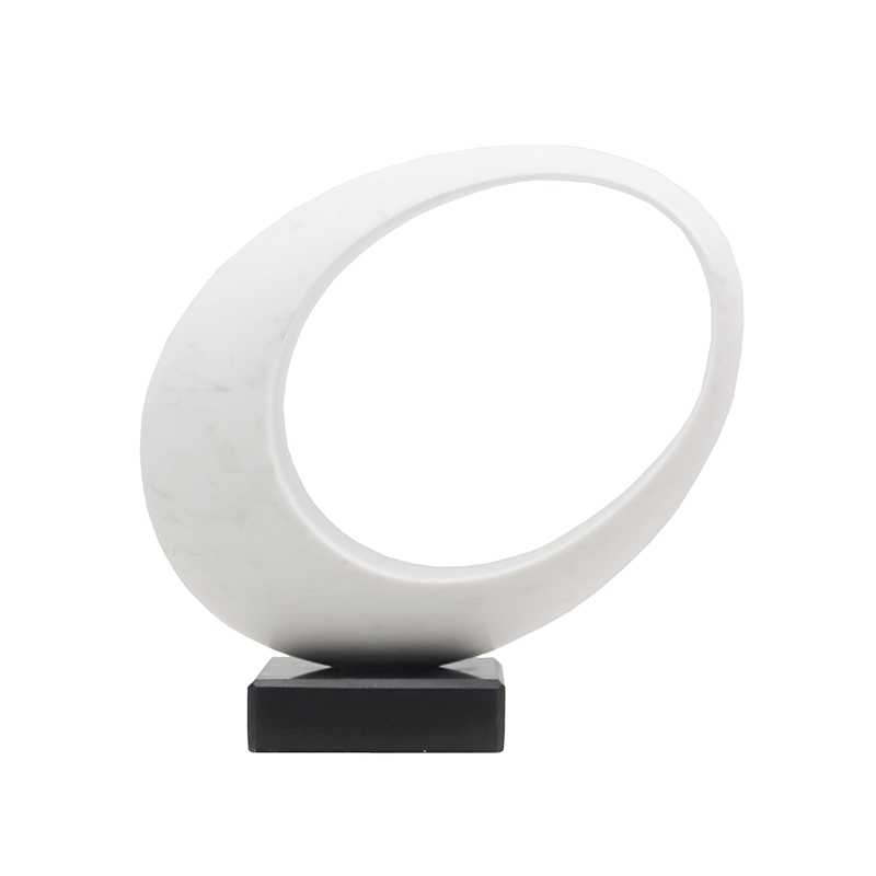 Modern White Abstract Sculpture – Geometric Minimalist Entryway, Living Room, TV Cabinet, Office, or Hotel Decor