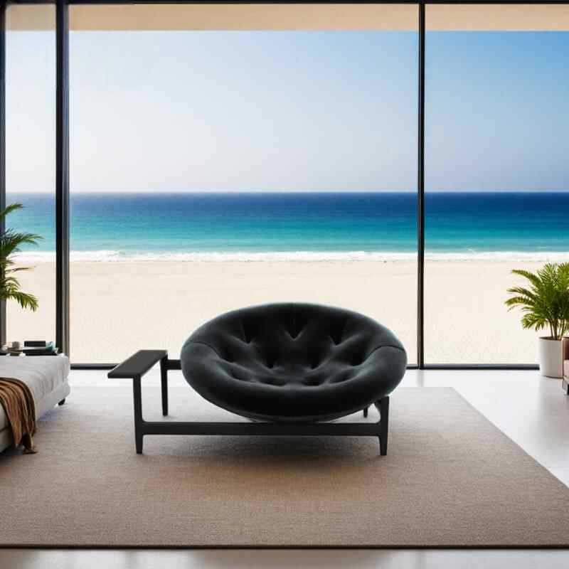 Contemporary Designer Lounge Chair, Duality Fiberglass Upholstered Accent Chair with Stainless Steel Base – Modern Single Sofa for Living Room or Office