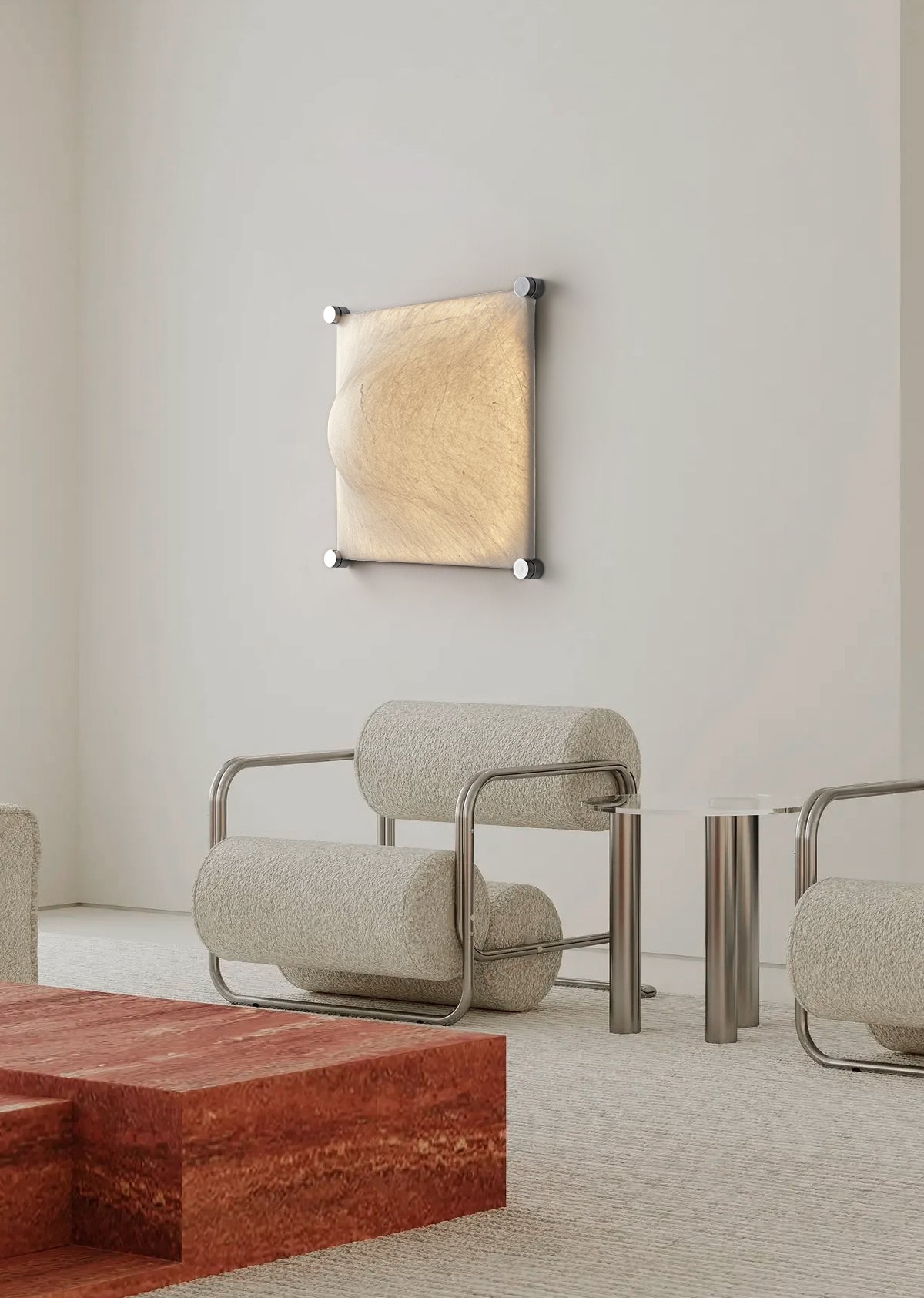 Modern Silk Wall Lamp, Artistic Square Atmosphere Wall Sconce with Real Mulberry Silk Shade, Luxury Living Room, Bedroom, Study Accent Lighting