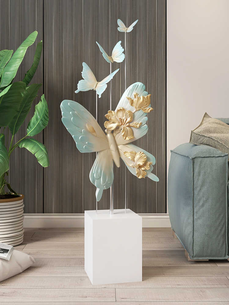 Large Luxury Butterfly Floor Sculpture – Modern Living Room, Sofa, TV Cabinet Artistic Decor, Housewarming Gift