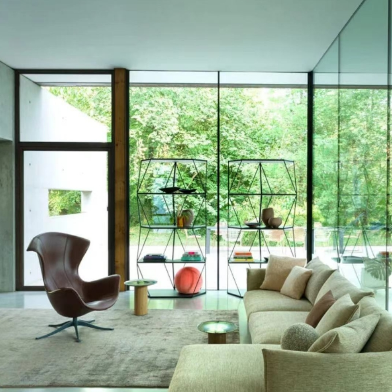 Modern Lounge Chair – Modern Fiberglass Swivel Armchair, High-Back Accent Single Seat
