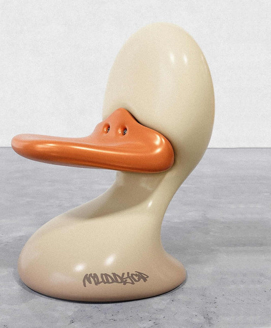 Modern Duck-Shaped Fiberglass Chair, Creative Animal Design Reception Seating, Designer Sculptural Chair for Amusement Parks, Offices, Home