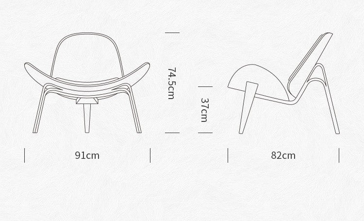 Shell Chair with Cowhide Pattern, Designer Scandinavian Accent Chair with Bentwood Frame for Coffee Shop Living Room, Iconic Smile Chair