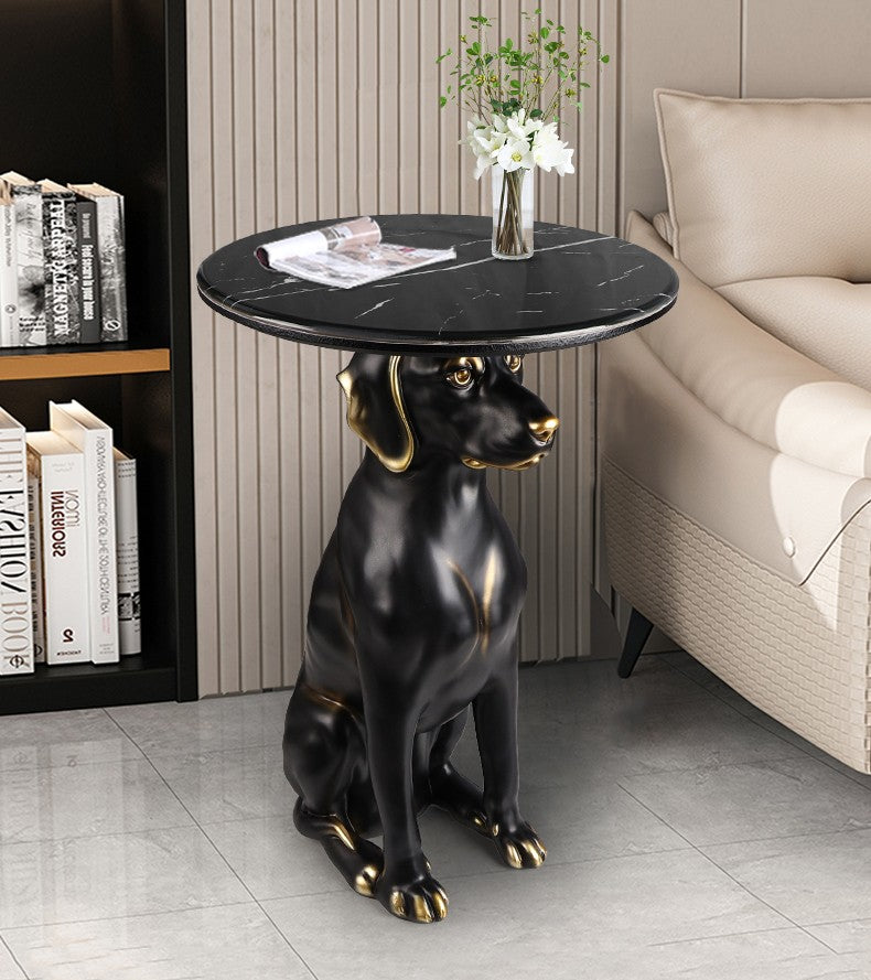 Creative Dog Side Table, Modern Luxury Cartoon Accent for Living Room—New Designer Tea Table